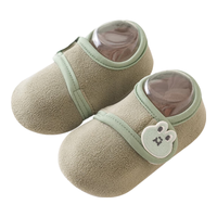 贝肽斯婴儿鞋袜冬季软底防滑学步鞋宝宝地板鞋小月龄步前鞋舒适室内鞋 棕色小熊【保暖无勒感】 16  cm (脚长15-16cm；2-3岁)