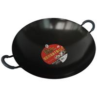 珍珠生活日本进口家用双耳无涂层老式铁锅炒菜锅圆底锅传统锅铁锅 H-358(42cm)