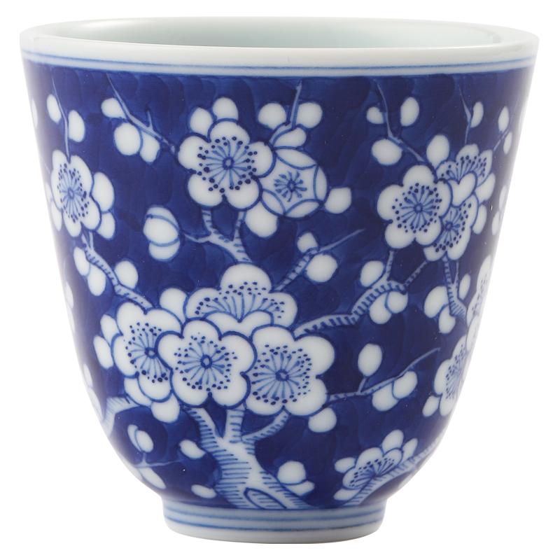 景德镇陶瓷手绘青花茶杯釉下彩主人杯单个茶杯陶瓷品茗杯泡茶杯功夫茶具 冰梅铃铛杯