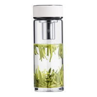 万象（WANXIANG）单层玻璃杯高颜值好物家用大容量水杯男女便携高硼硅玻璃杯 U382R-奶油色420ml