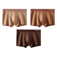 猫人（MiiOW）【美拉德风】男士内裤10A抑菌纯棉内裤男舒适平角内裤短裤 3条装 L (80-100斤)