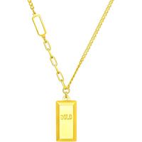 周大福 ING系列金砖金条足金黄金项链吊坠女-F226469