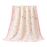 金号浴巾 100%纯棉抗菌六层泡泡纱空调毯 宝宝婴儿盖毯 1.1*1.1M 日月星 110*110cm 约300g