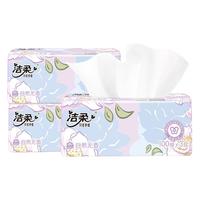 洁柔肤感抽纸3层100抽实惠装餐巾纸卫生纸面巾纸擦手纸 3包