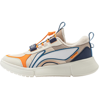 李宁 LI-NING童鞋儿童运动鞋棉鞋棉鞋男女大童加绒内里多材质拼接保暖加厚休闲鞋YKCS192-17木薯杏/米白色/浅釉棕-1738