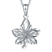 世纪缘枫叶铂金吊坠PT950线条枫叶铂金挂坠国风