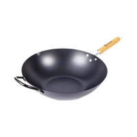 KANDA 神田 无涂层钛合金炒锅 30cm带盖，赠送680ml油壶