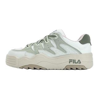 FILA 斐乐斑斓鞋ROSETTA女鞋板鞋轻便厚底鞋复古休闲鞋 灰白/奶油黄绿-C-ML 37.5