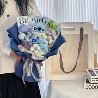 健威神史迪仔花束男生女生闺蜜史迪仔三眼仔玩 大号三眼仔