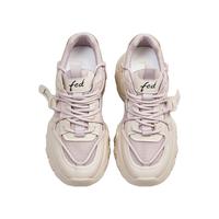 真皮垫休闲女鞋春夏松糕厚底休闲运动鞋女款百搭运动网面老爹鞋女