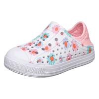 Skechers斯凯奇童鞋女宝宝学步鞋夏季幼儿凉鞋透气儿童洞洞鞋302114N 白色/粉红色/WPK 24码