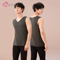 都市丽人【山羊绒温感】男士舒暖秋冬厚打底双面磨毛无痕背心保暖男4W24A1 丹麦棕 2XL