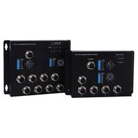 有人车载工业以太网交换机poe千兆百兆8口5口抗寒耐高温M12航空插头轨道交通通讯网络交换器ISG005/008-M12