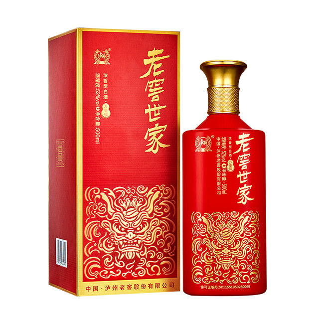 泸州老窖 老窖世家万重福 52%vol 浓香型白酒 500ml 单瓶装