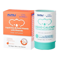 澳特力【崔玉涛团队亲研】锌多维+DK钙镁锌饮液30条/盒早锌晚钙营养套装