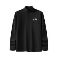 回力（Warrior）t恤男夏季薄款宽松凉感速干长袖青少年运动打底衫 黑色 3XL 3XL (180斤-205斤左右)