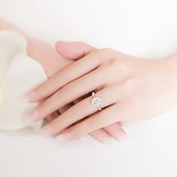 AVHE白18K金钻戒结求婚钻石戒指人工培育钻石订结婚表白 18K金钻戒-培育钻石30分D色VVS