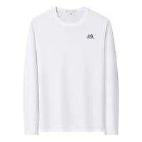 【100%棉 】圣得西纯棉圆领T恤2025冬季落肩型宽松长袖内搭男 2XL 白色