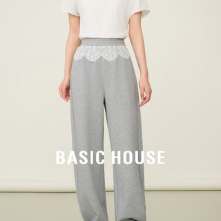  BASIC HOUSE/百家好 垂感 女士休闲运动长裤  灰色 XL