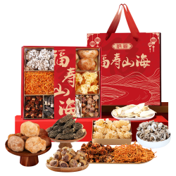 小甄菌鲜 福寿山海礼盒 400g 羊肚菌松茸海参花
