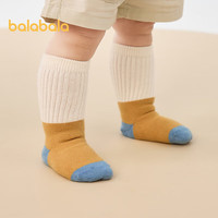 巴拉巴拉宝宝中筒袜子棉春季男女童新生婴儿童袜拼色不勒腿三双装 白蓝色调00418- 3双 3-5岁