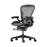 赫曼米勒(HERMAN MILLER)AERON电脑椅人体工学椅办公椅升降扶手透气面料 大号石墨色 石墨色L号