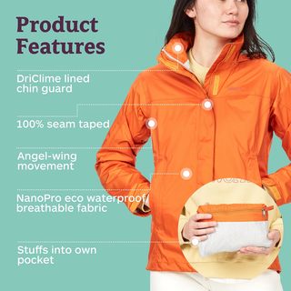 土拨鼠（Marmot） 女式 Precip Eco 夹克 桔柚橘色 XXL