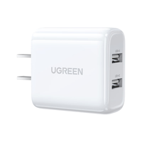 UGREEN 绿联 CD104 手机充电器 双USB-A 15.5W 白色