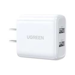 绿联 CD104 手机充电器 双USB-A 15.5W 白色