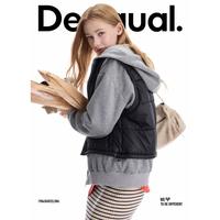 DESIGUAL 【西班牙时尚奢品】25秋冬假两件马甲拼接夹棉连帽女士外套