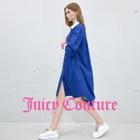 JUICY COUTURE 橘滋连衣裙女条纹衬衫直筒中长连衣裙都市微光