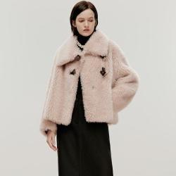 LANCY FROM25 朗姿 集团旗下欧洲EiLEEN ELITEE纯羊毛外套女仿皮草冬款