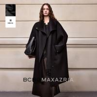 保暖服饰：BCBGMAXAZRIA 女士经典解构连身立领廓形毛呢大衣