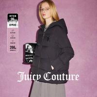 JUICY COUTURE 橘滋经典百搭90白鸭绒刺绣连帽羽绒外套女