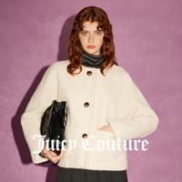 JUICY COUTURE 橘滋慢调生活通勤仿羊羔毛圆领绒感外套女