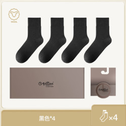 金利来 男发热加厚保暖羊毛袜休闲袜4双装 黑色*4