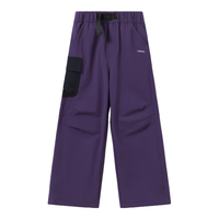 英氏(YEEHOO)儿童裤子男童工装裤秋季阔腿裤防水透气梭织裤户外运动中大童装新 乐趣户外-葡萄紫 175