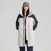 保暖服饰：北客 宝美 过膝长款春秋冬鸭绒女式夹棉厚连帽衫防寒保暖户外休闲运动羽绒服