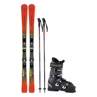 ROSSIGNOL25/26金鸡滑雪板双板套装男女初中进阶滑雪装备成人双板雪鞋 中国红双板+80硬度舒适宽版雪鞋 163cm