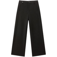 太平鸟女装休闲裤糯米裤高腰直筒裤秋冬保暖阔腿 厚绒款 M