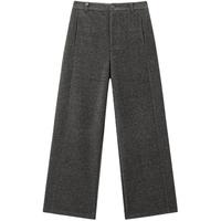 太平鸟女装休闲裤厚绒款糯米裤高腰直筒裤秋冬保暖阔腿 静谧灰 L L 165