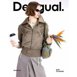 Desigual 25秋冬新品90白鸭绒向日葵花卉刺绣拼接女士羽绒服