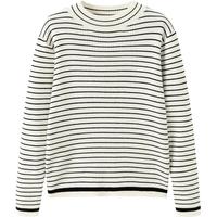巴拉巴拉童装毛衫2024年秋冬圆领套头撞色毛衣女童条纹上衣潮 黑白色调00491 90cm