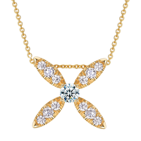 莱绅通灵钻石项链 钻石  项链女 女王系列满钻吊坠  【惊喜】白色K金吊坠+银链