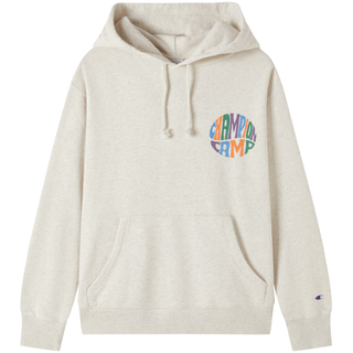  Champion 印花字母LOGO 连帽套头卫衣  米白色 常规款