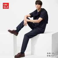 优衣库男女装EZY DENIM牛仔裤水洗产品弹力长裤484331 68 深蓝色