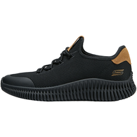 斯凯奇（Skechers）男鞋简约绑带休闲鞋舒适耐磨运动跑步鞋 全黑色 41