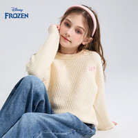 迪士尼(Disney)Disney/迪士尼女童毛衣2025秋季可爱软糯小女孩针织毛衫外套 米色 120