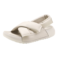 爱步（ECCO）凉鞋女 24年夏季软底泡芙鞋交叉带厚底拖鞋外穿 科摩206653 石灰色20665301378 38