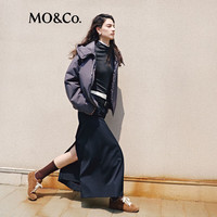 MO&Co.羽绒服2025冬90鹅绒三防高领连帽【轻暖漫游系列】MBE4EINT08 深灰色 L /170
